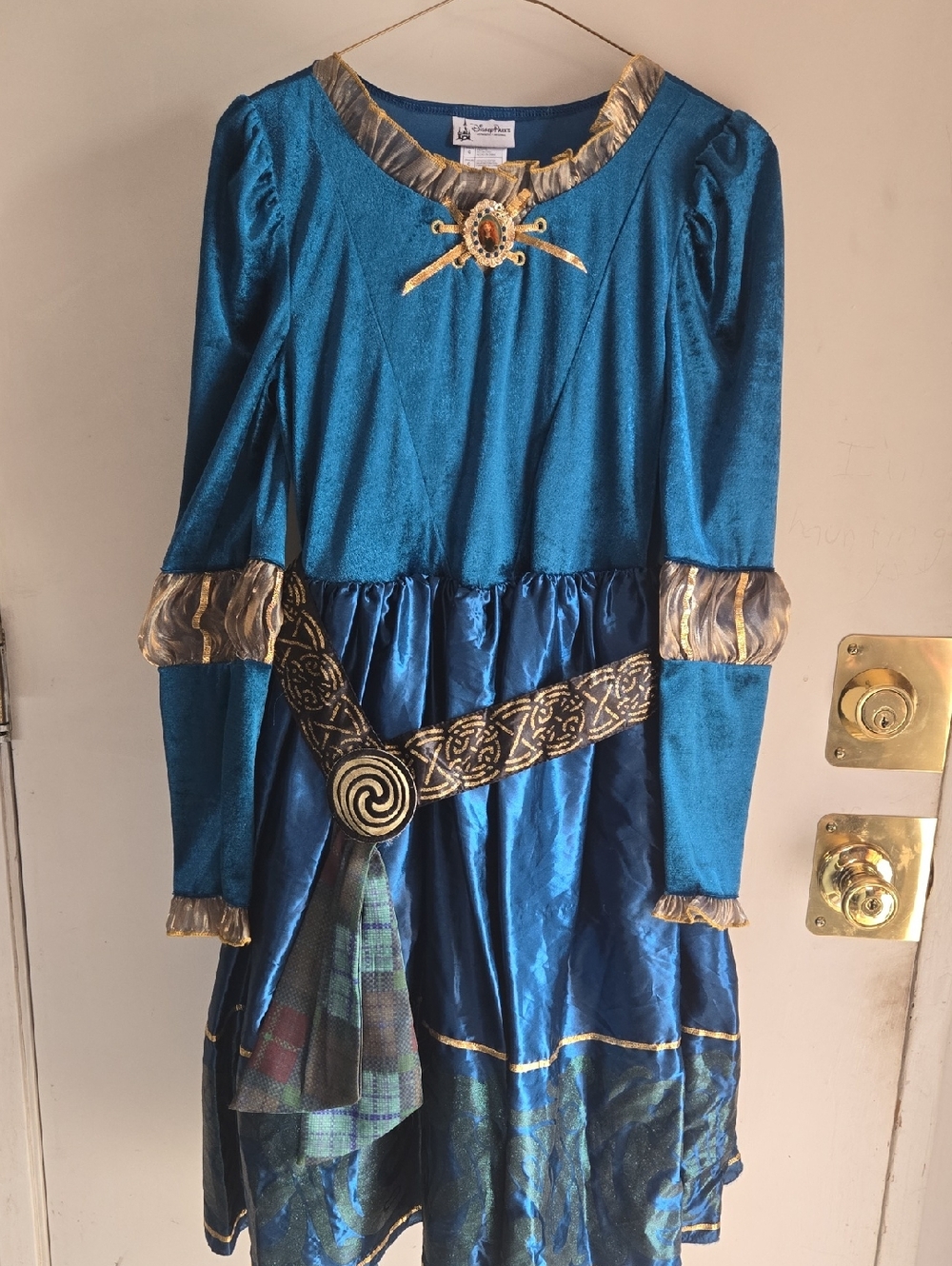 Disney Teal Blue and Gold Girls Princess Costume Dress